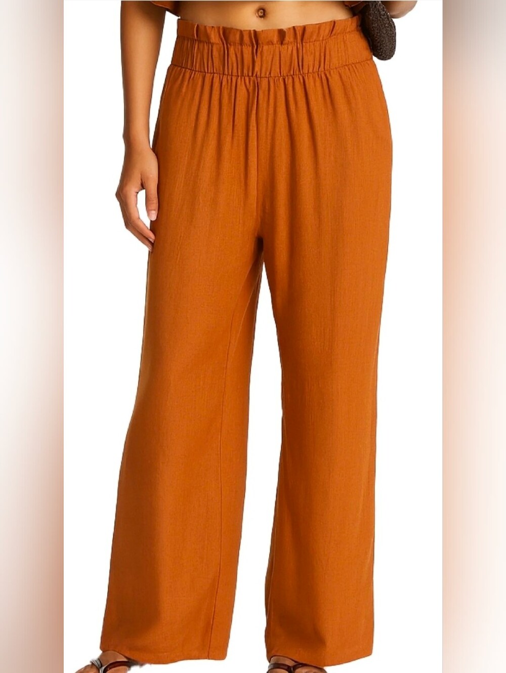 WeWoreWhat Wide-Leg Linen Pull On Pants - Picture 1 of 4